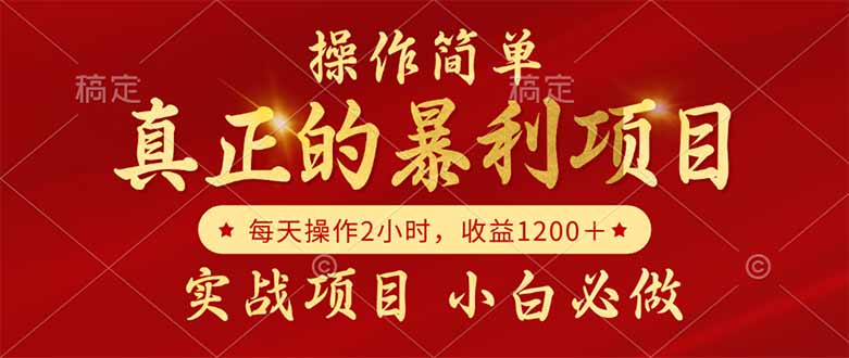 真正的暴利项目，操作简单，每天收益1200＋，自己做老板插图